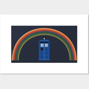 TARDIS and rainbow Posters and Art